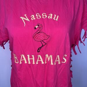 Caribbean Vibe Nassau Bahamas Pink Shirt Top Size L